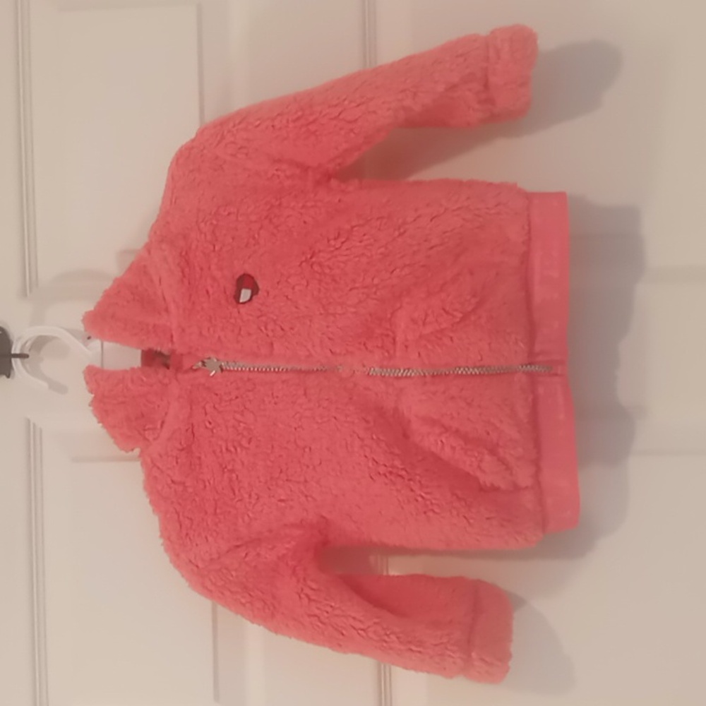 Tommy Hilfiger Baby Girl Minky Zip Front Hoodie Size 24 months New with Tags